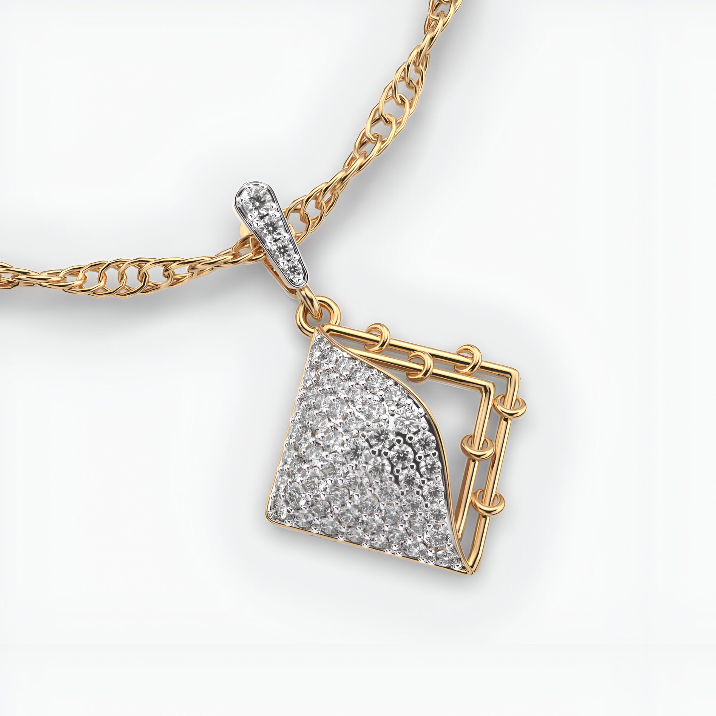 Angular Allure Diamond Pendant