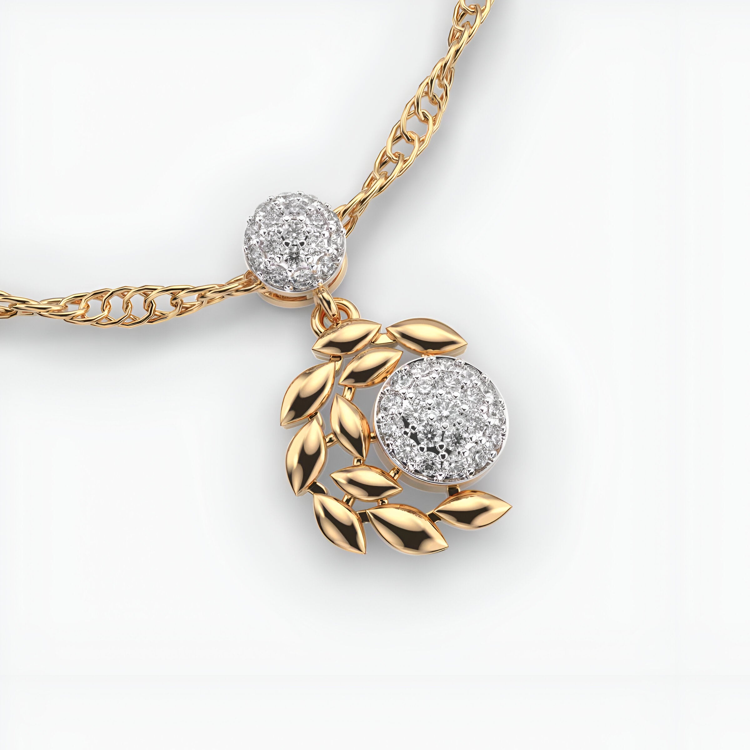 Eternal Leaf Diamond Pendant