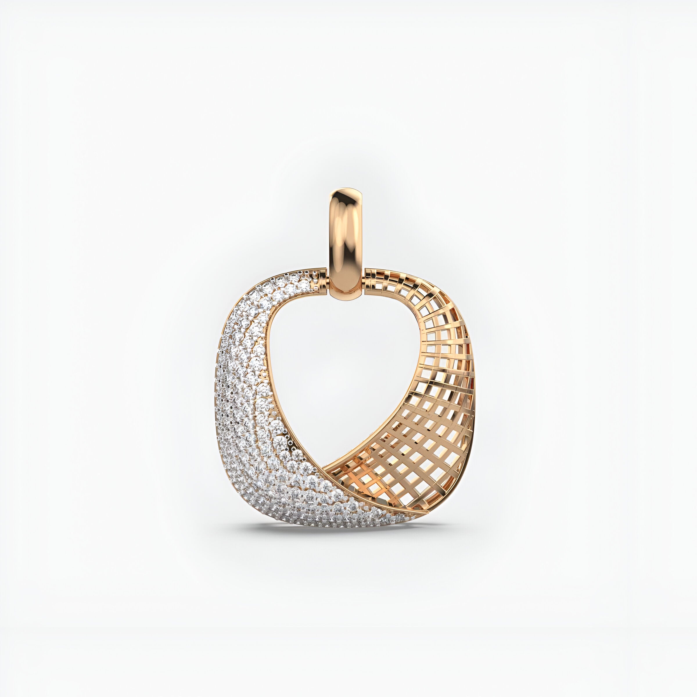 Swirling Mesh Diamond Pendant