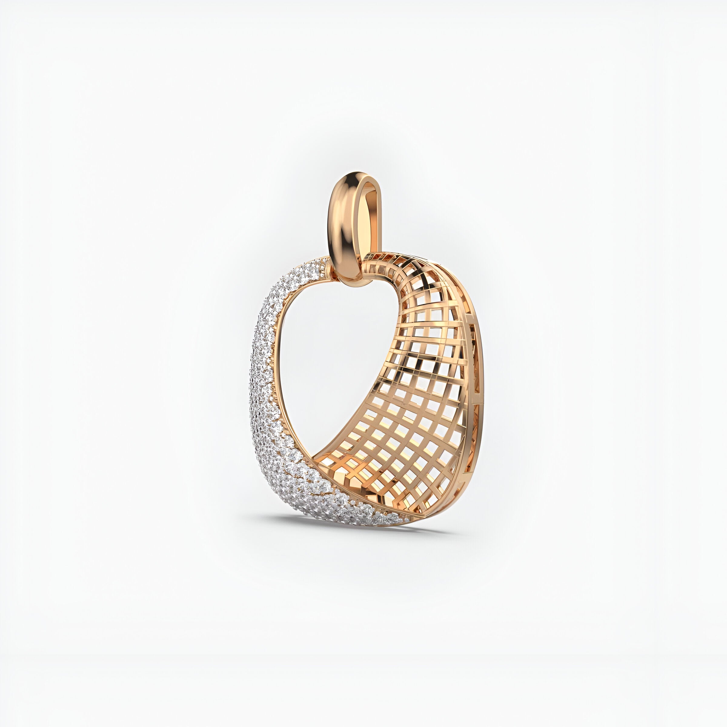 Swirling Mesh Diamond Pendant