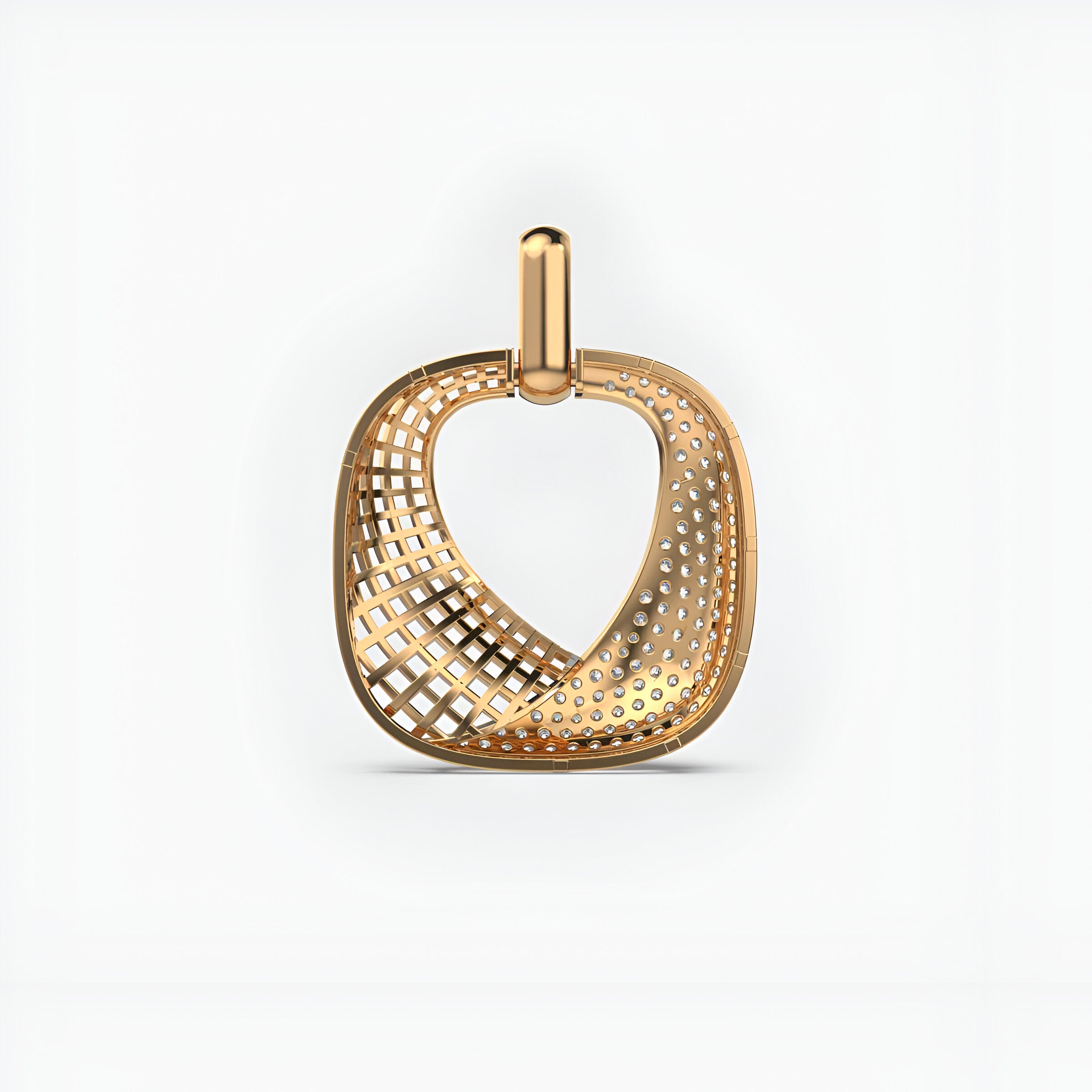 Swirling Mesh Diamond Pendant