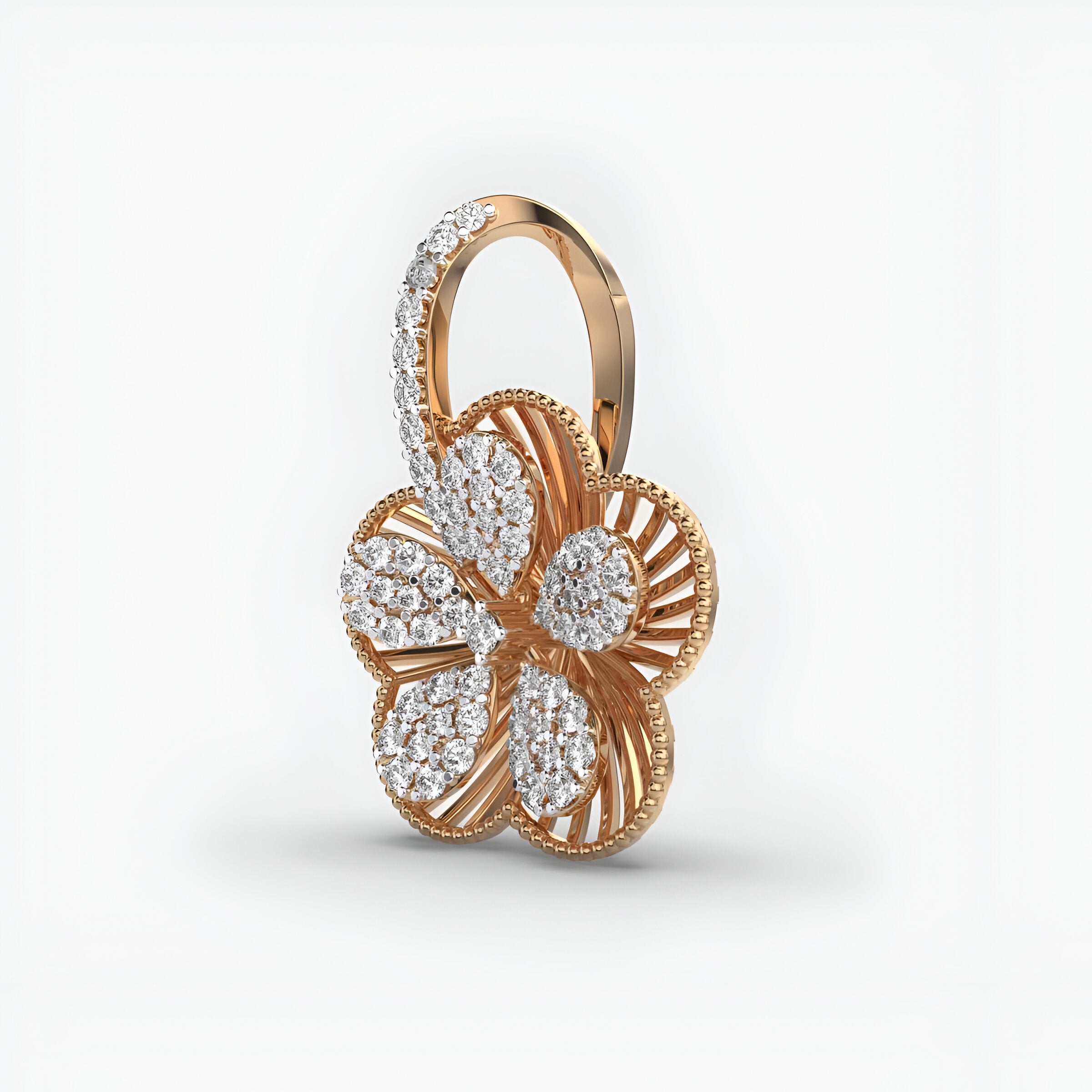 Intricate Flora Diamond Pendant