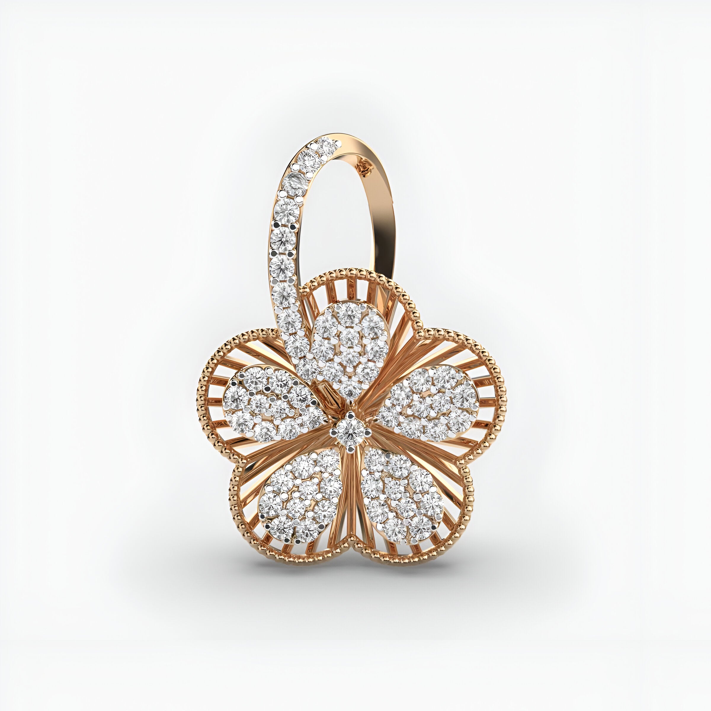 Intricate Flora Diamond Pendant