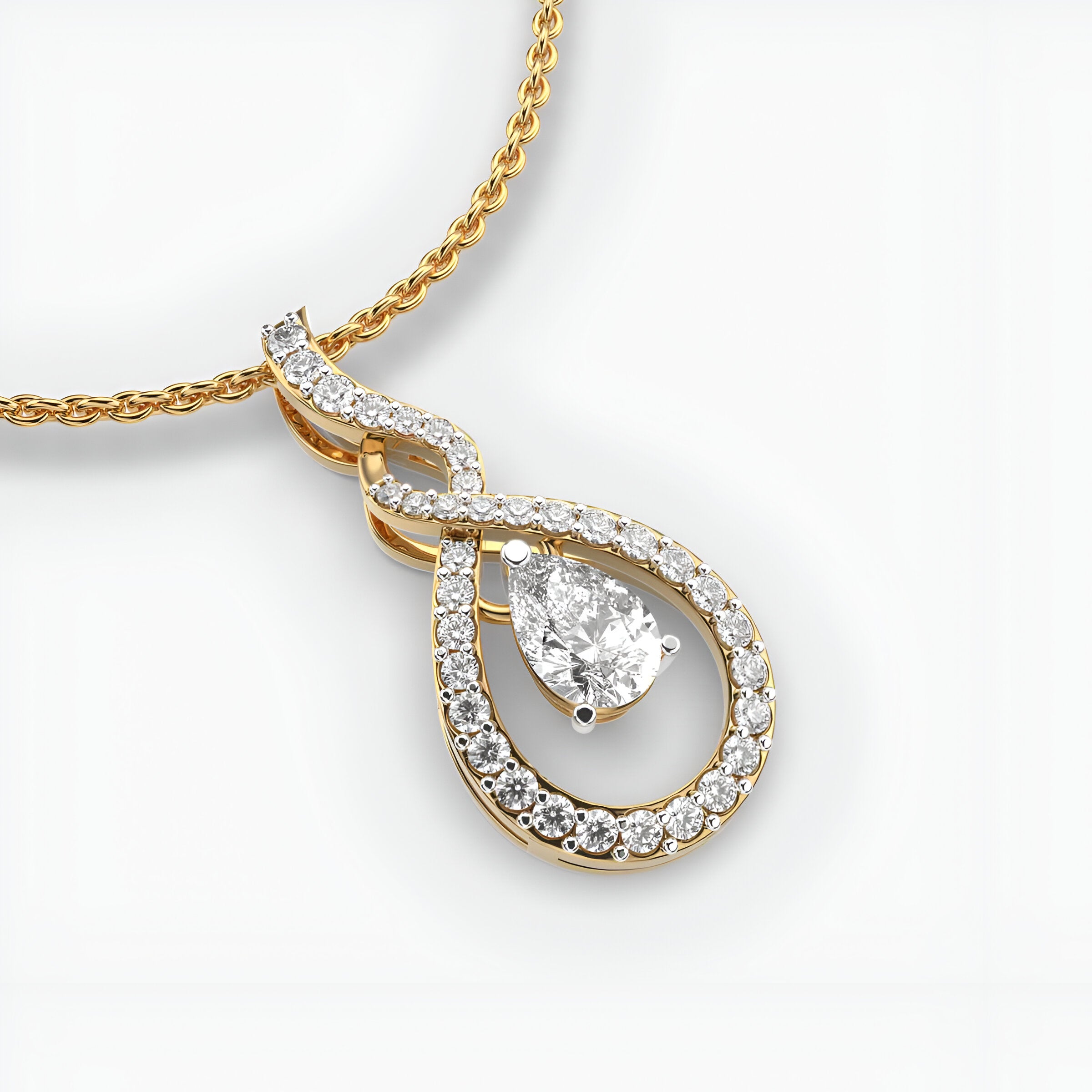 Refreshing Raindrop Diamond Pendant