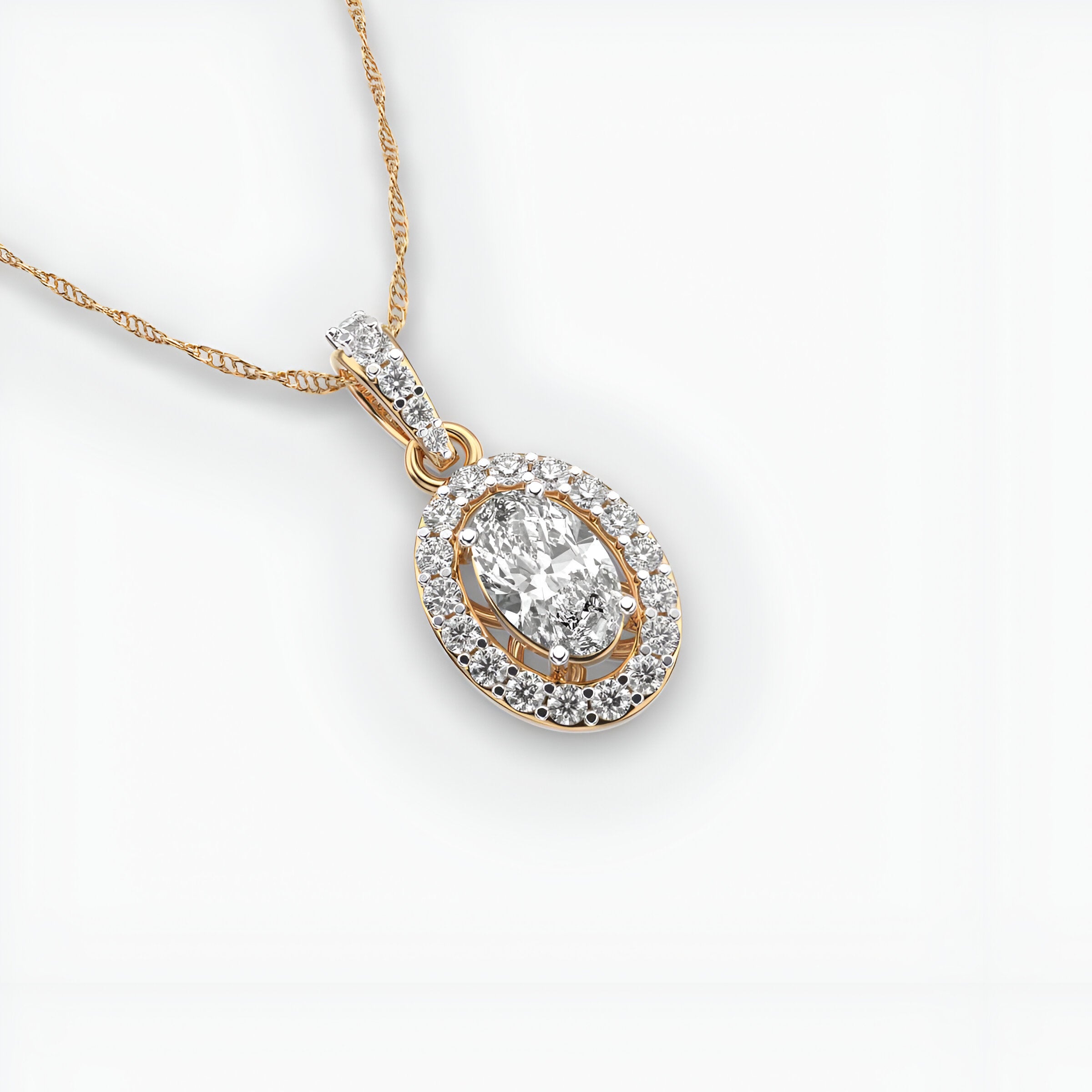 Classique Oval Diamond Pendant