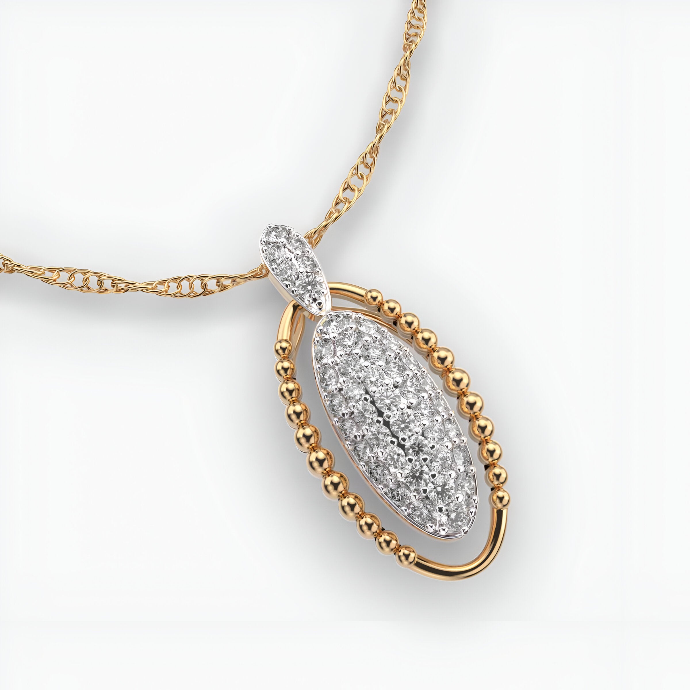 Subtle Contour Diamond Pendant