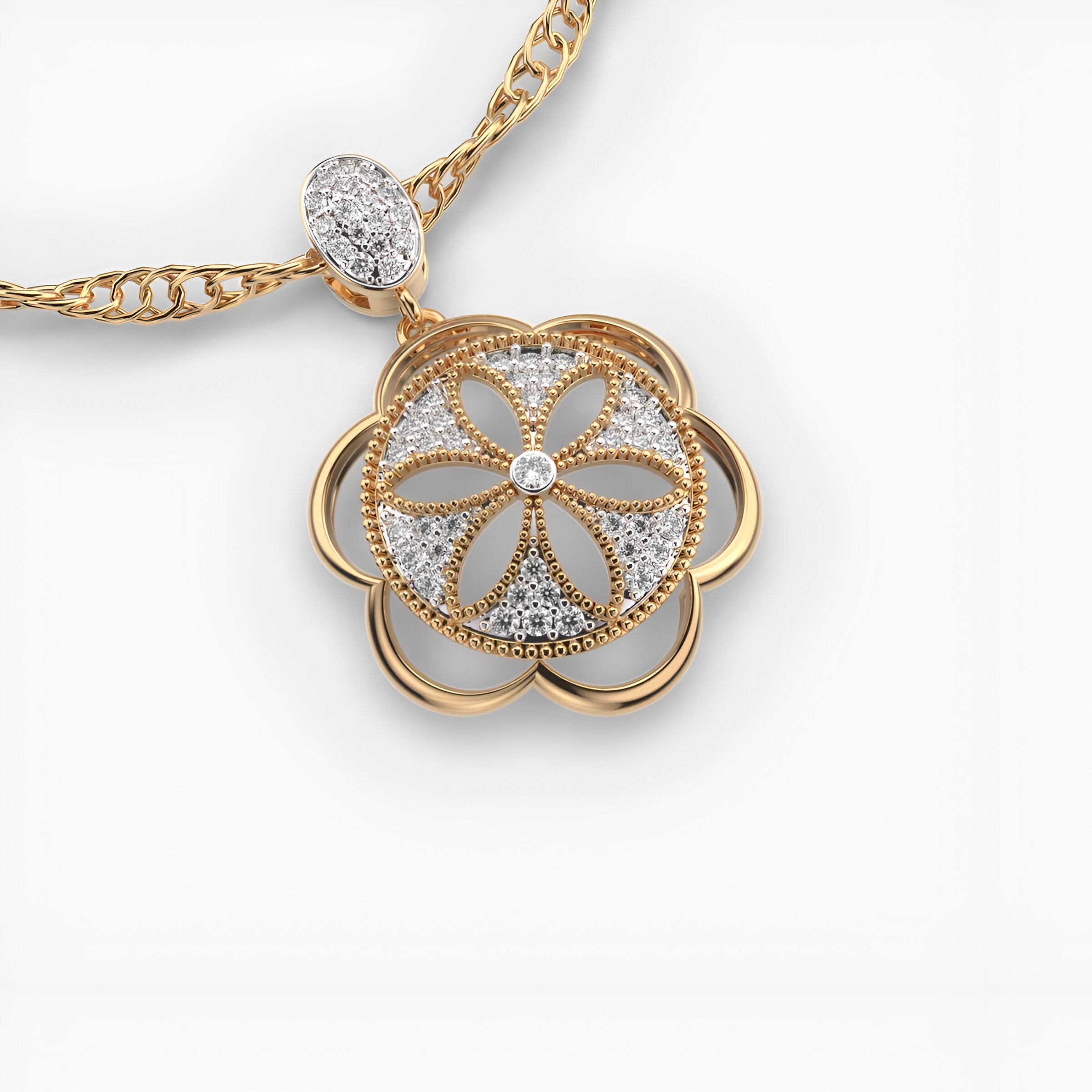 Floral Paradise Diamond Pendant