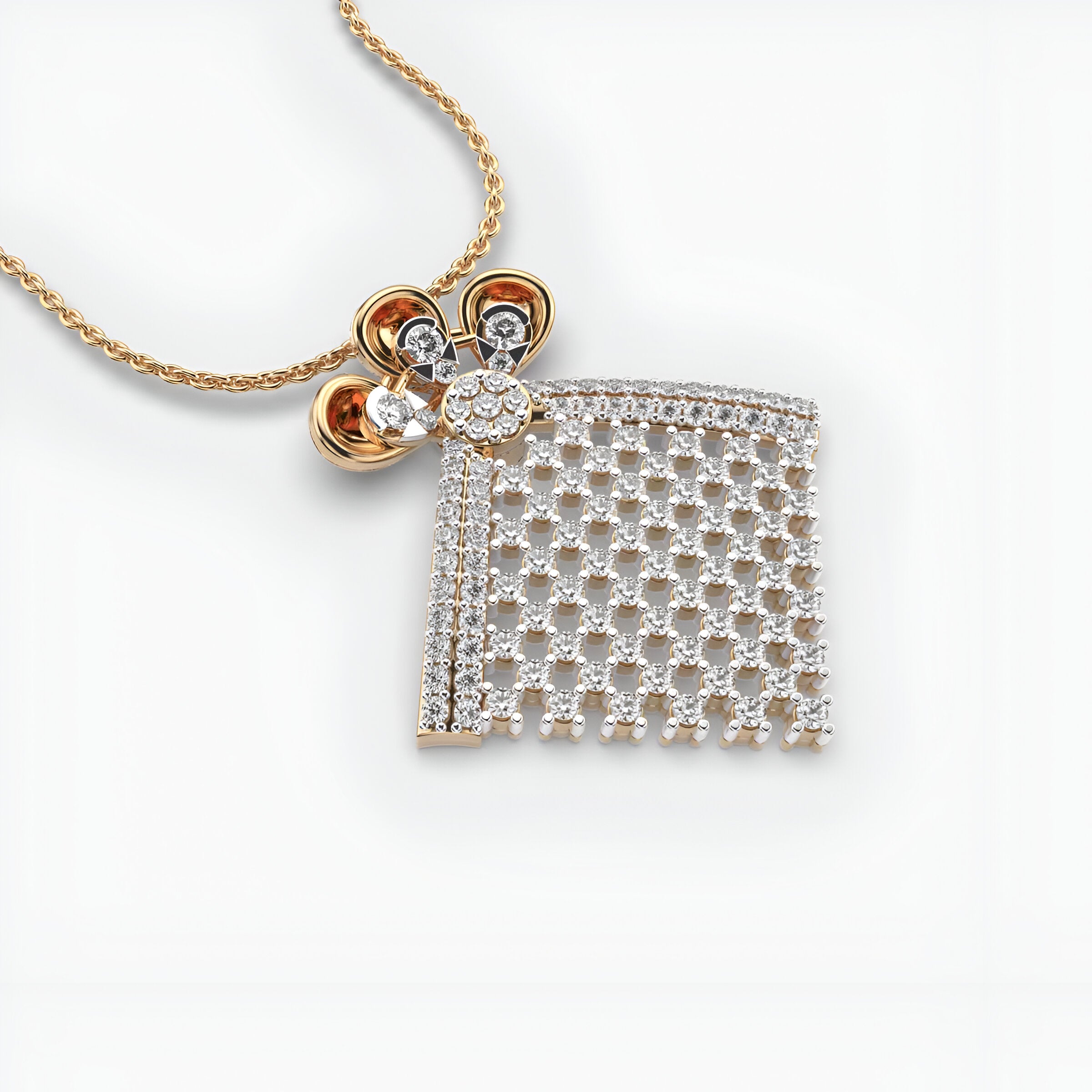 Splendid Square Diamond Pendent