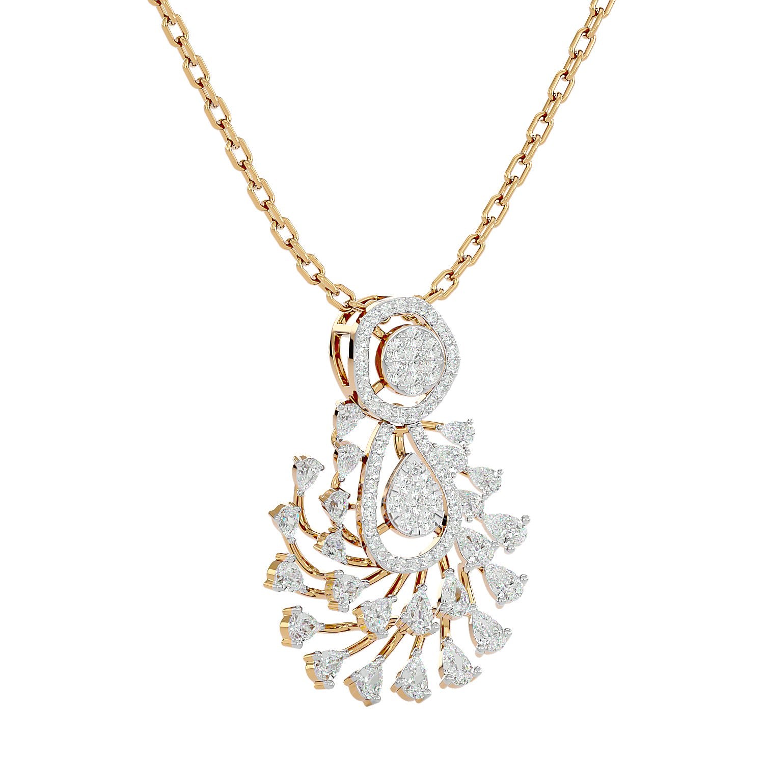 Swirling Diamond Pendant