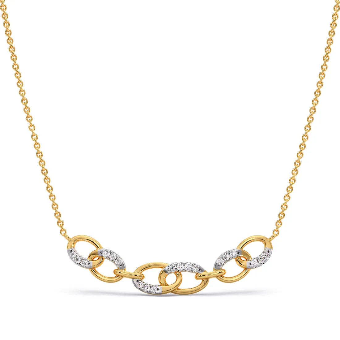 Circular Bonds Diamond Pendant Necklace