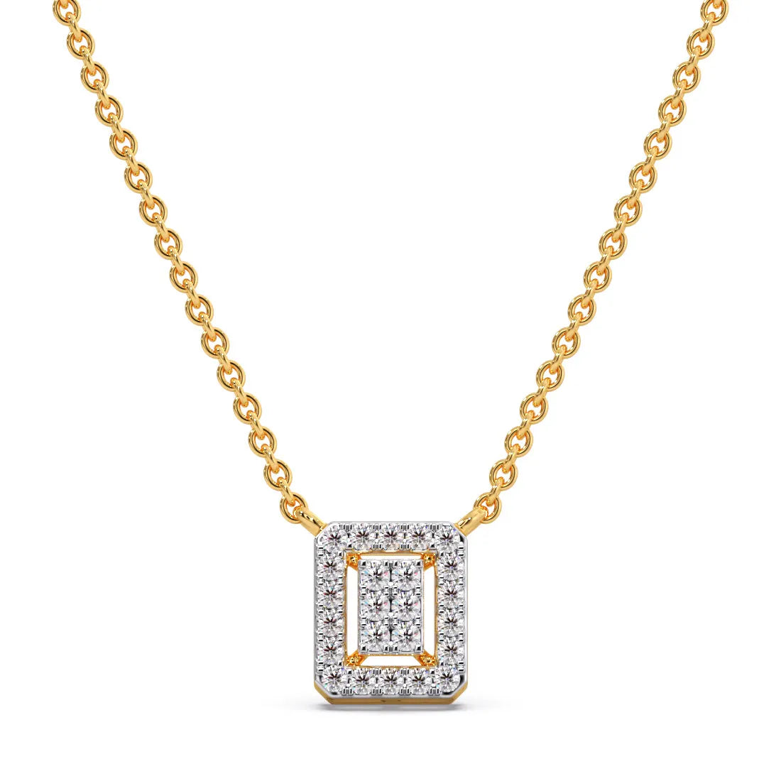 Square Classics Diamond Pendant Necklace