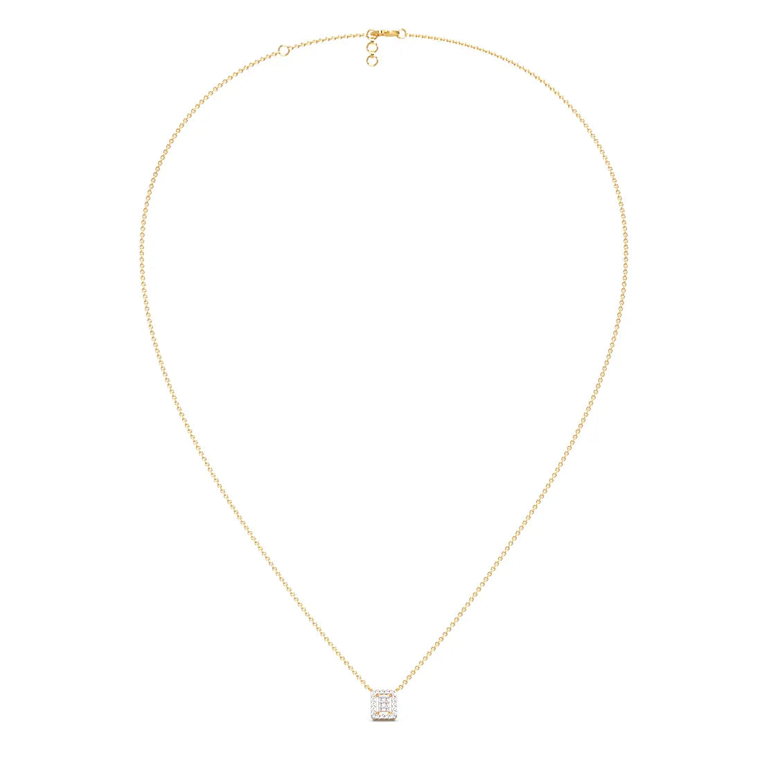 Square Classics Diamond Pendant Necklace