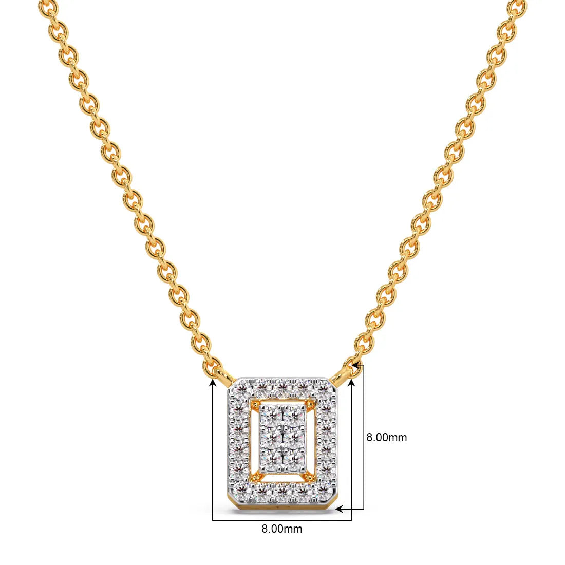 Square Classics Diamond Pendant Necklace