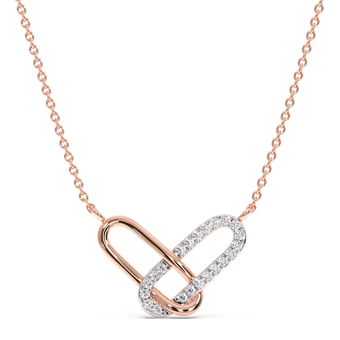 Modern Heart Diamond Pendant Necklace