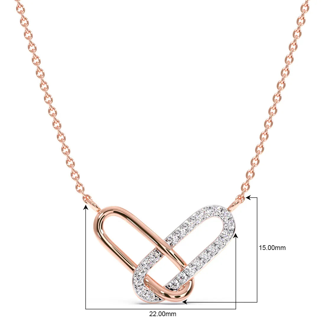 Modern Heart Diamond Pendant Necklace