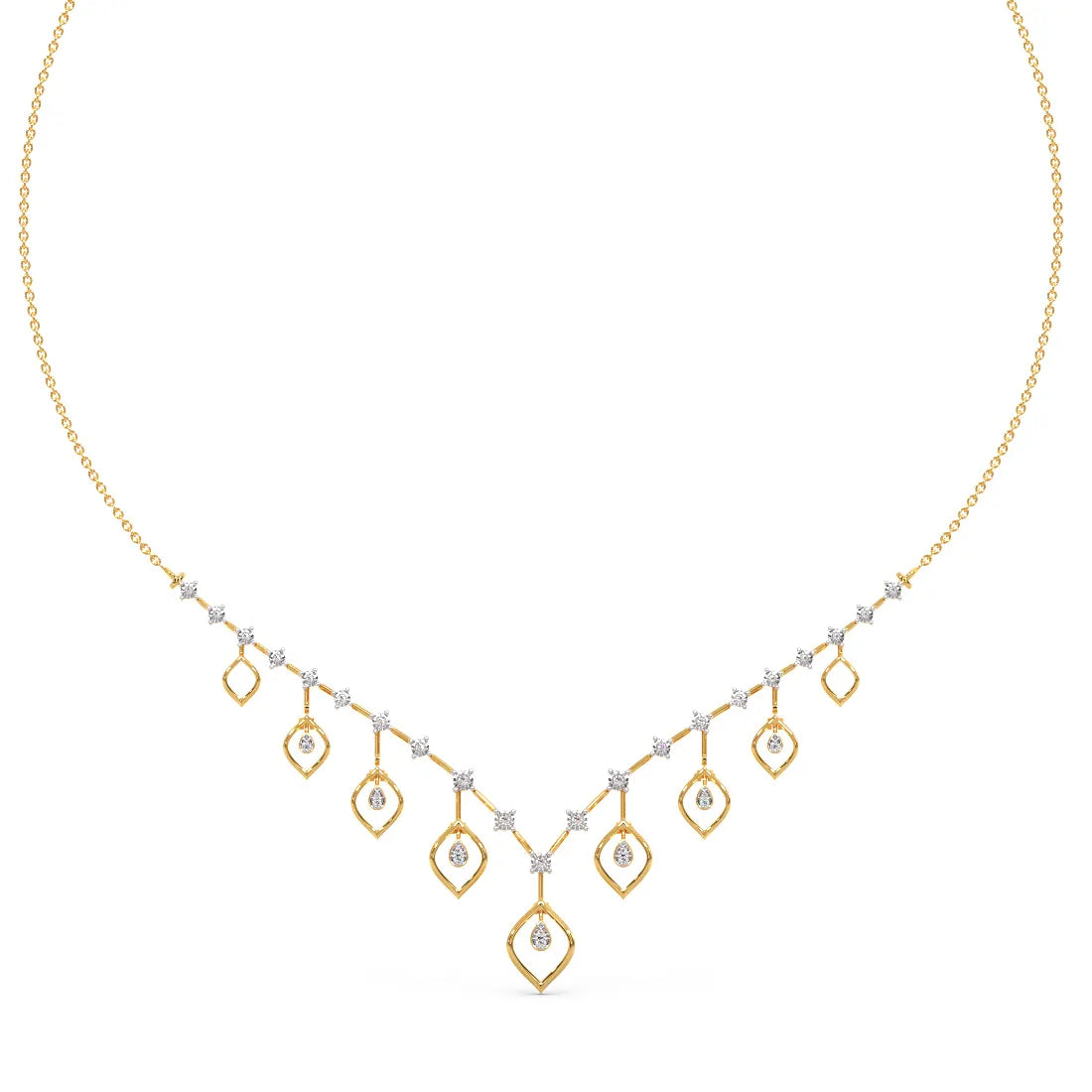 Spring Leaves Diamond Necklace