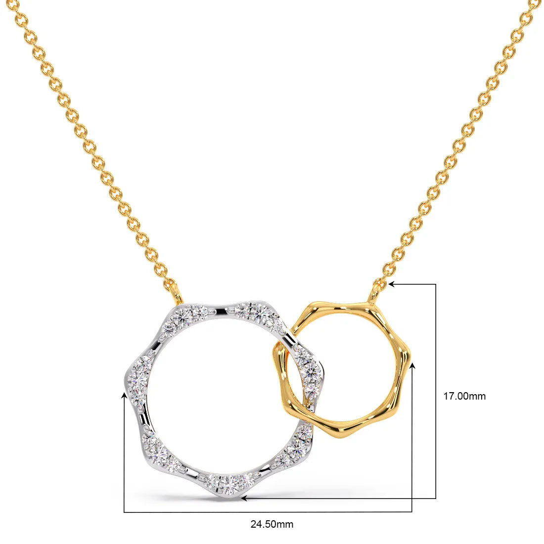 Interlocked Allure Diamond Pendan & Necklace