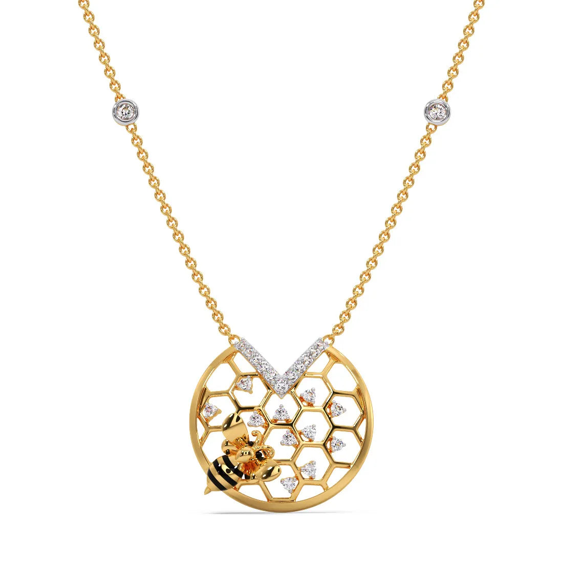 Honey Bee Diamond Necklace