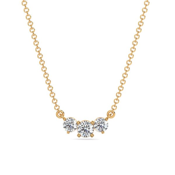 Triple Solitaire Diamond Necklace