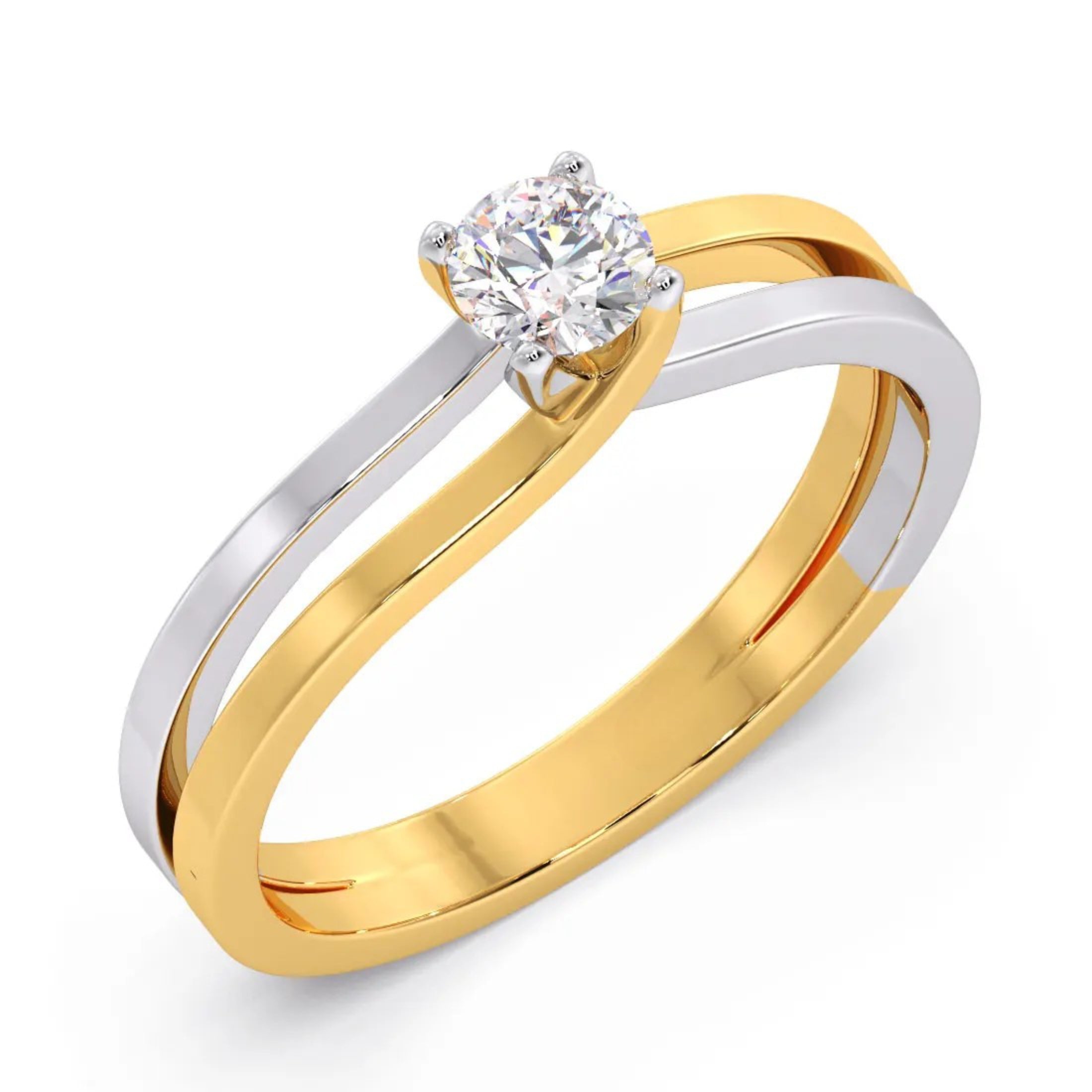 Two Tone Solitaire Diamond Engage...