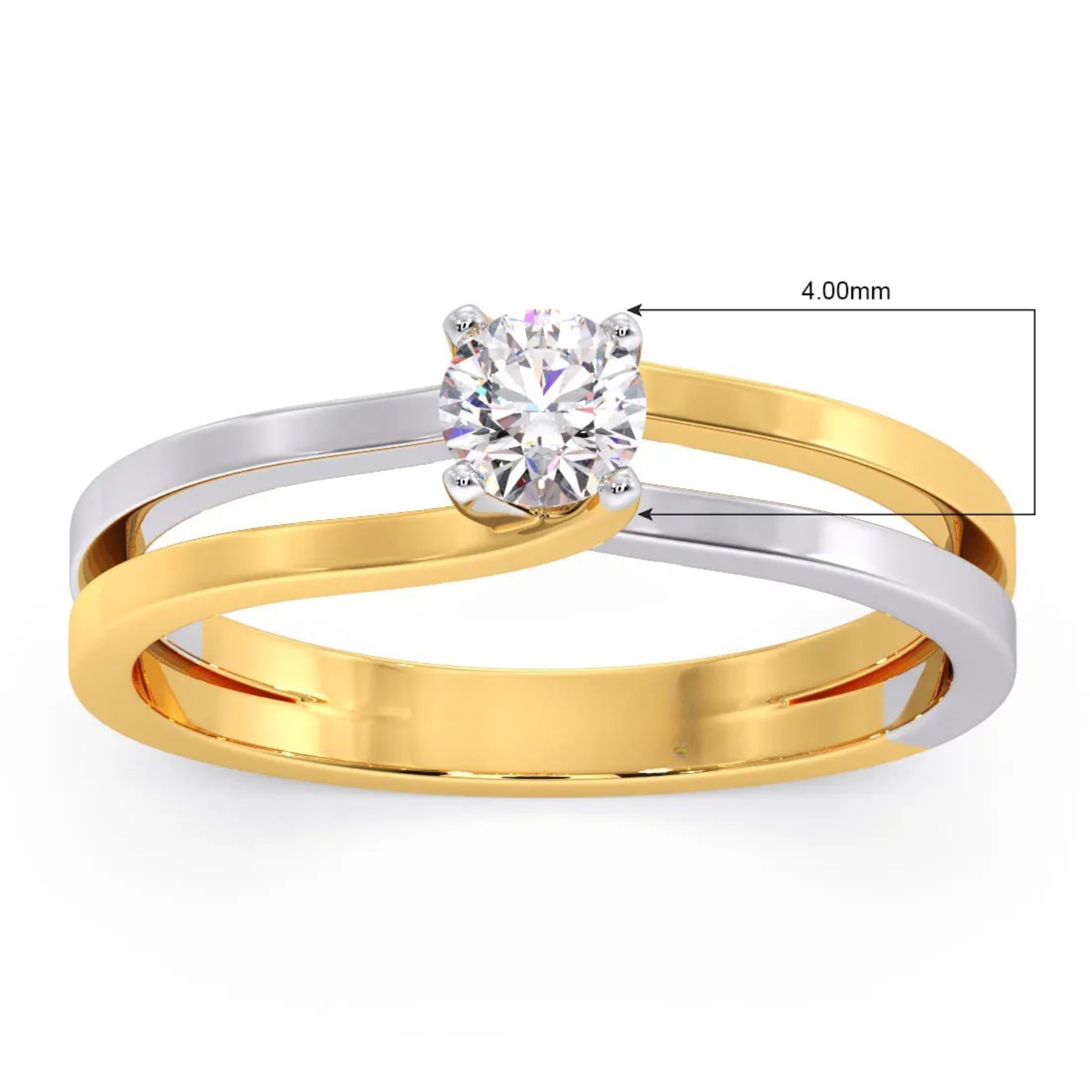 Two Tone Solitaire Diamond Engage...