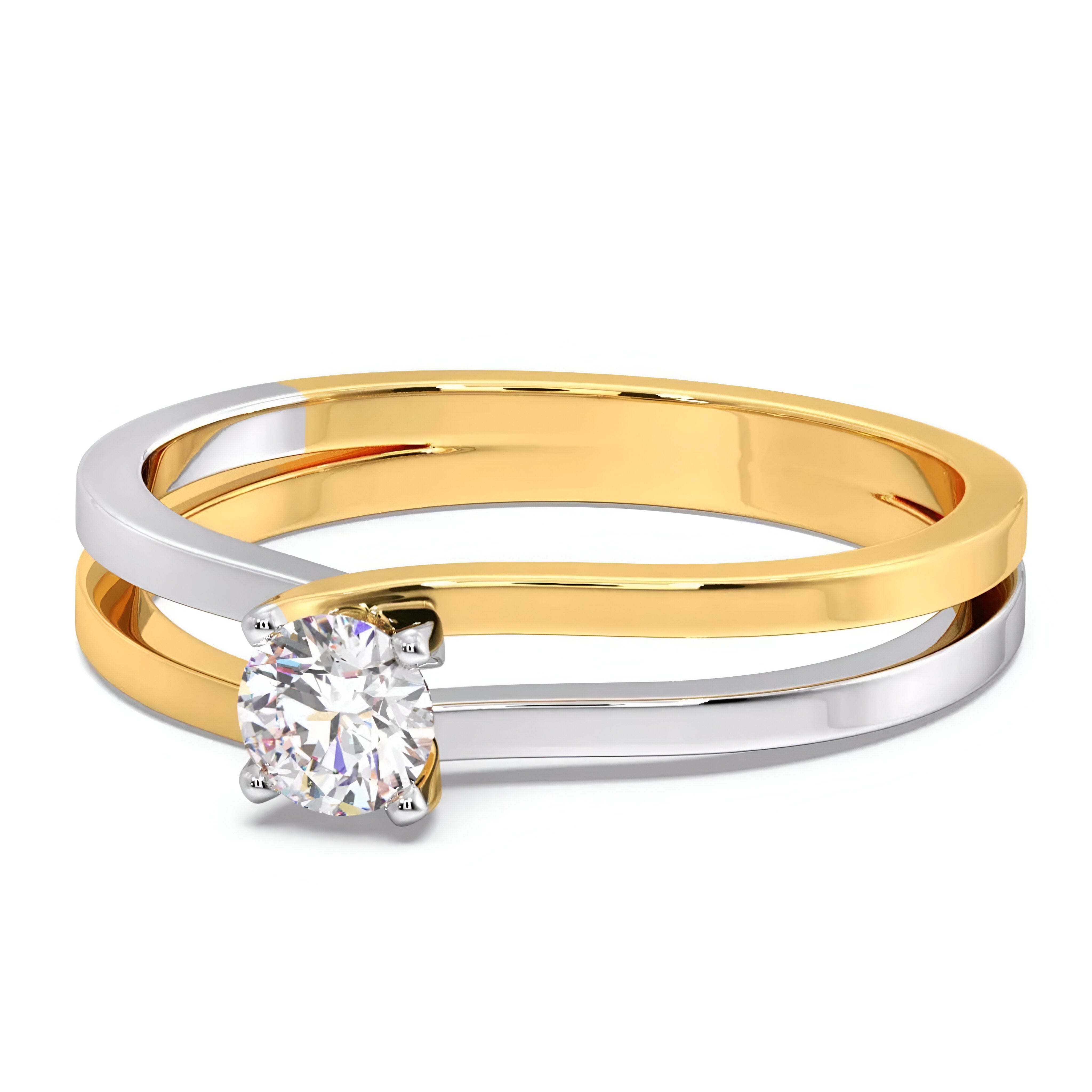 Two Tone Solitaire Diamond Engage...