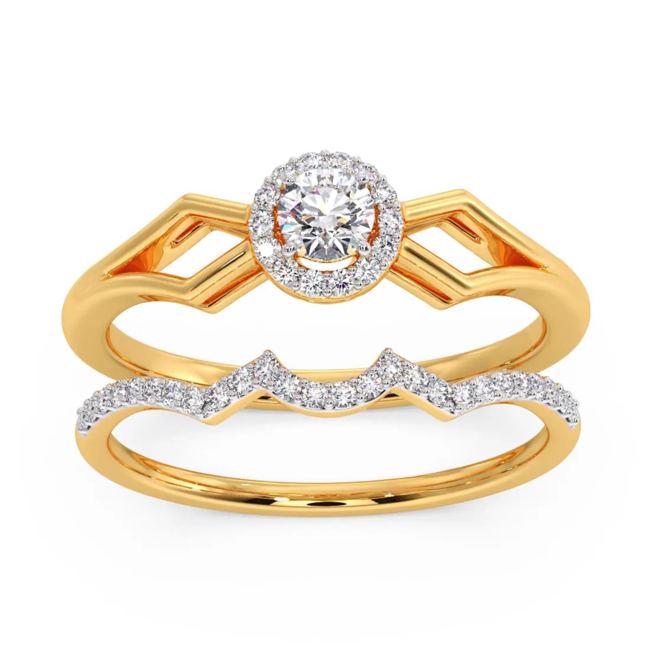 Majestic Solitaire Diamond Ring & Band