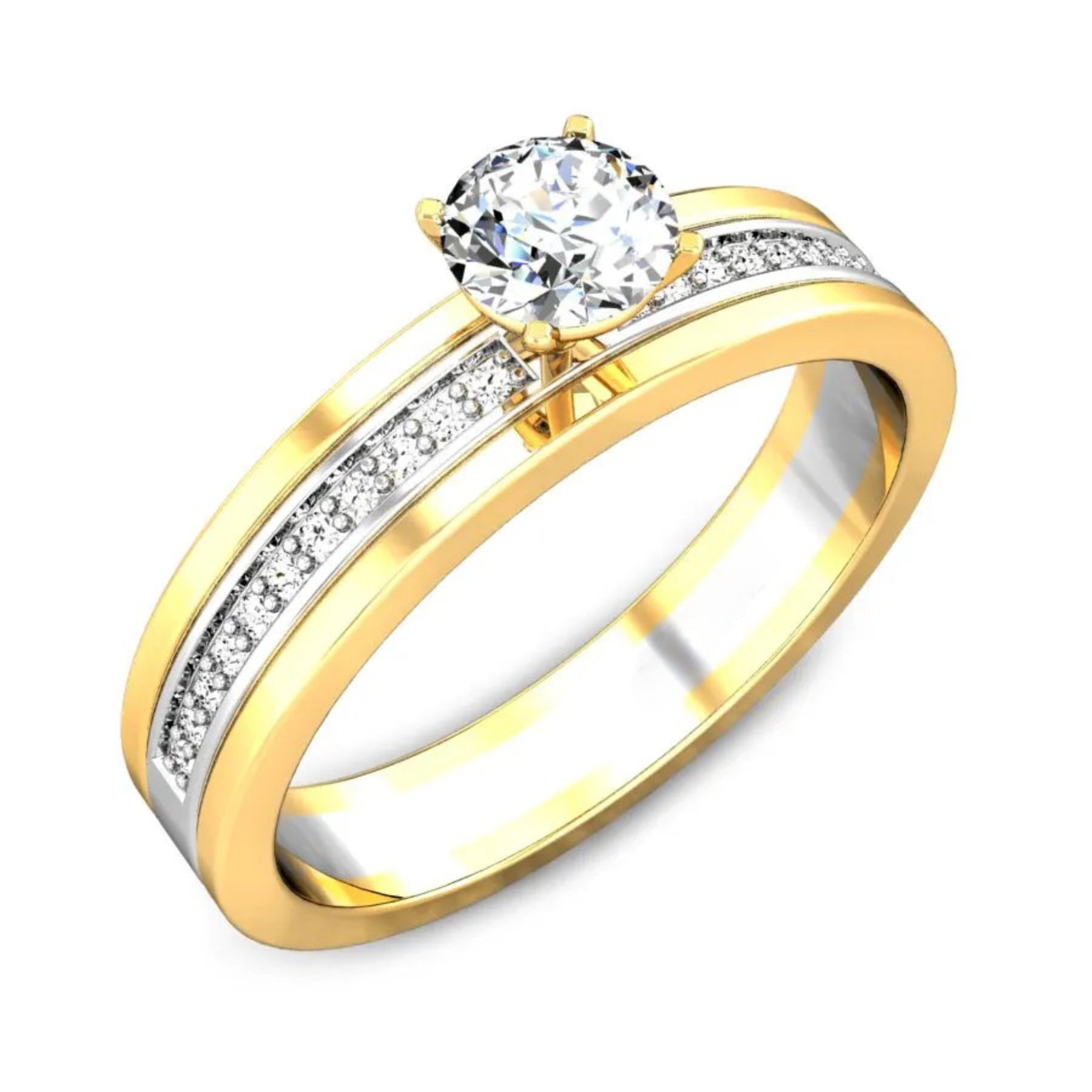 White Mountain Solitaire Diamond Ring