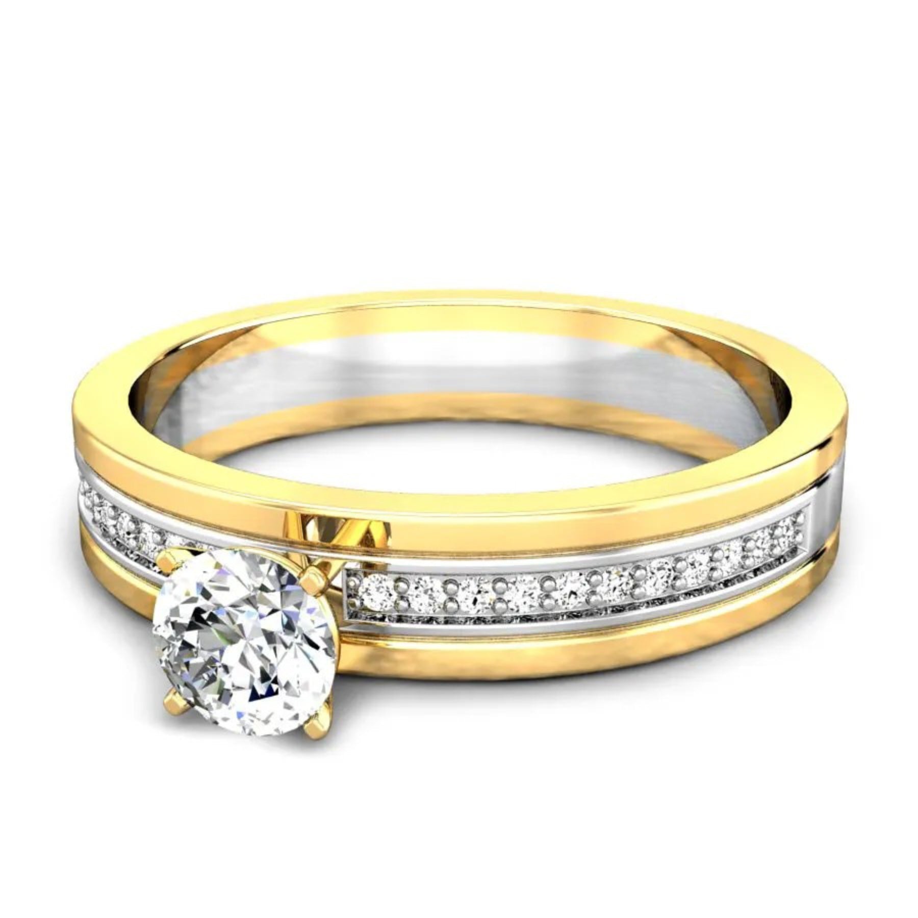 White Mountain Solitaire Diamond Ring