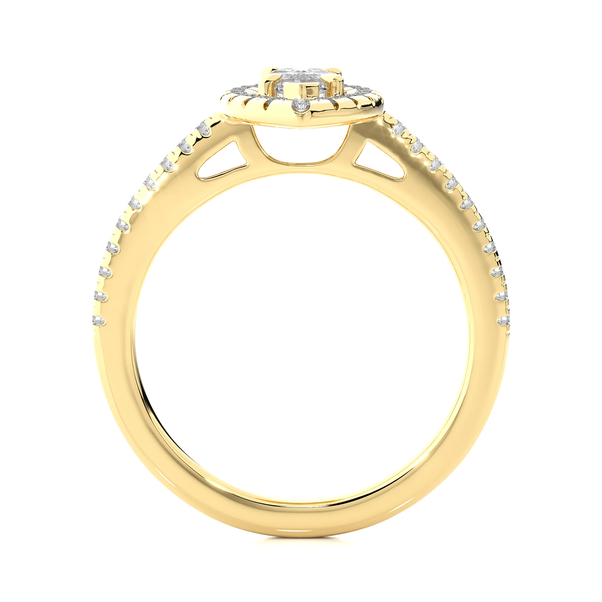 0.60 Carat Marquise Halo Solitaire Ring