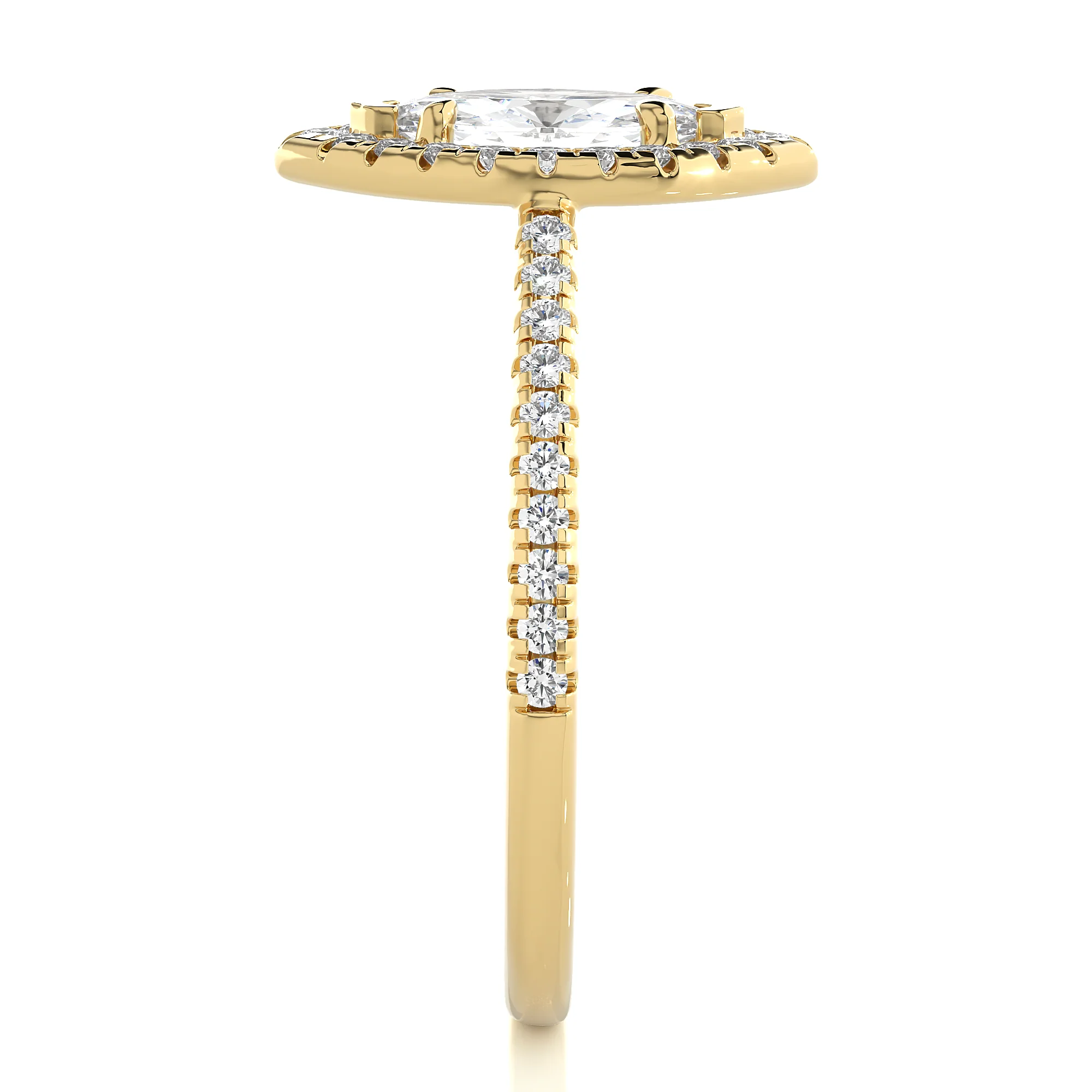 0.60 Carat Marquise Halo Solitaire Ring