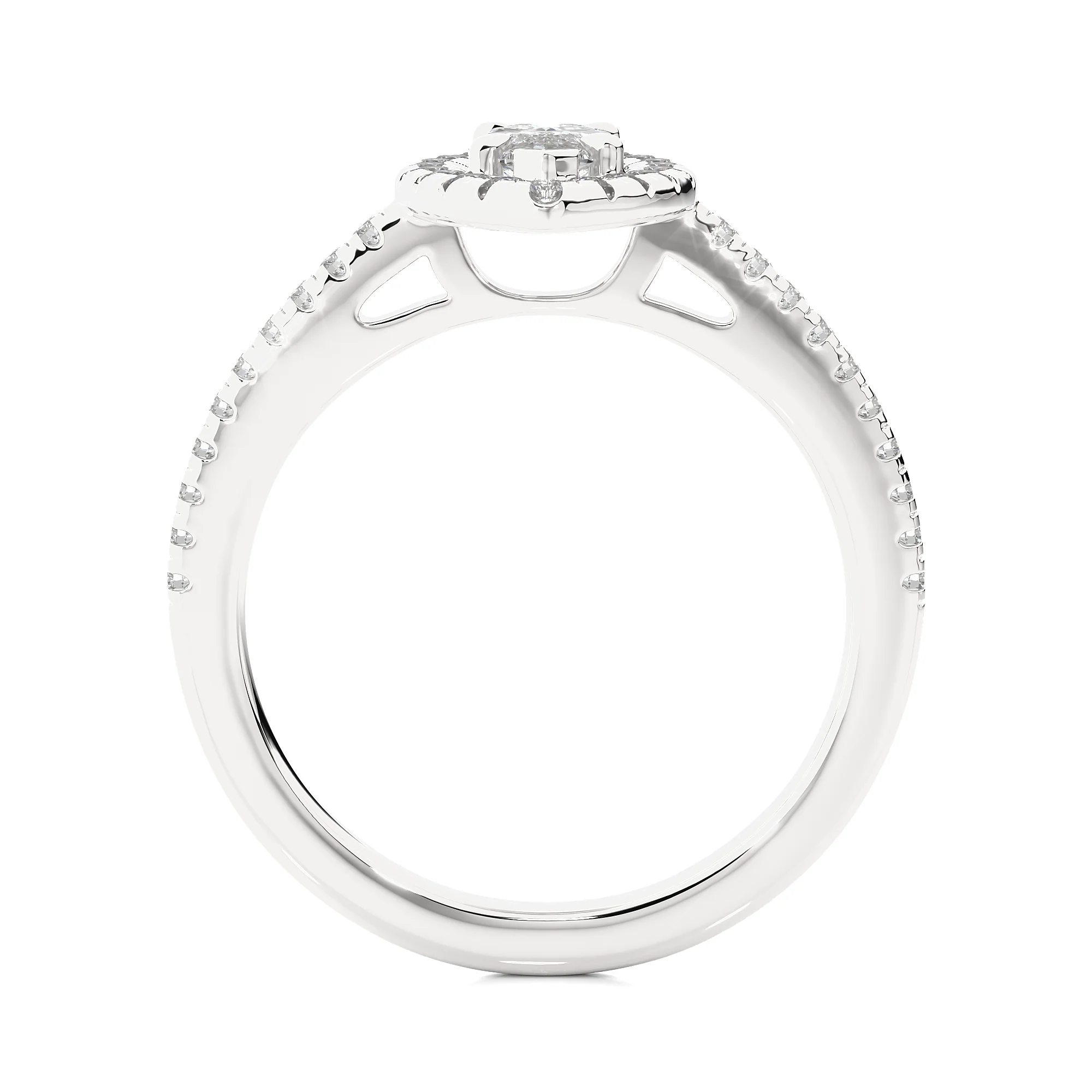 0.60 Carat Marquise Halo Solitaire Ring