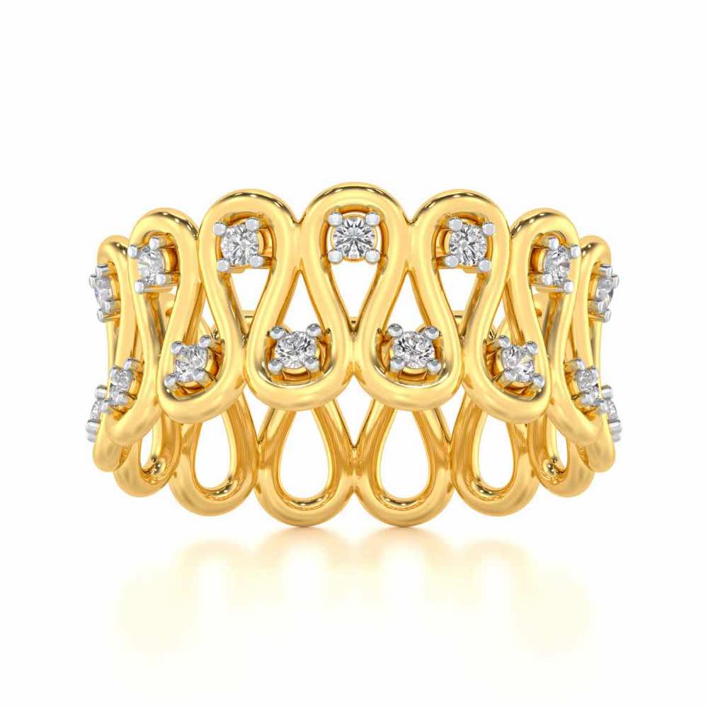 Hensa Wave Diamond Band Ring