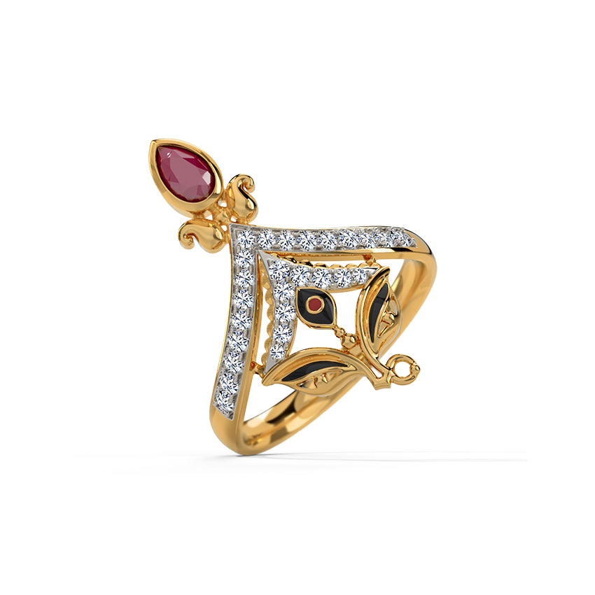 Durga Kavacham Diamond Ring