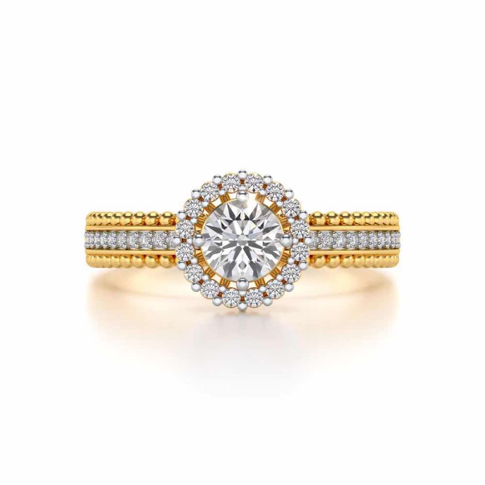 Regal Charm Solitaire Halo Diamond Ring