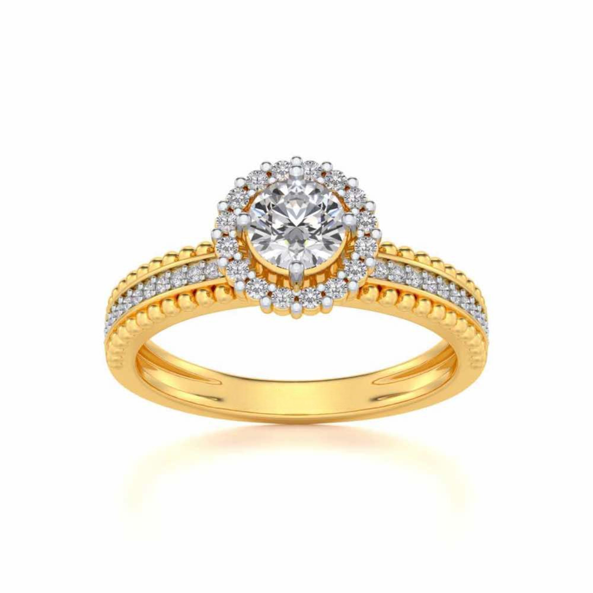 Regal Charm Solitaire Halo Diamond Ring