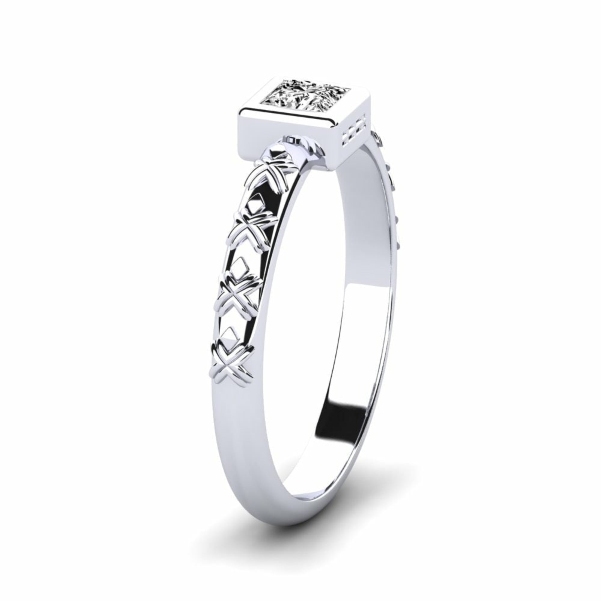 Coverd Princess Diamond Ring