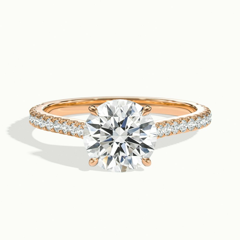 Round Badrot Scallop Engagement Ring.