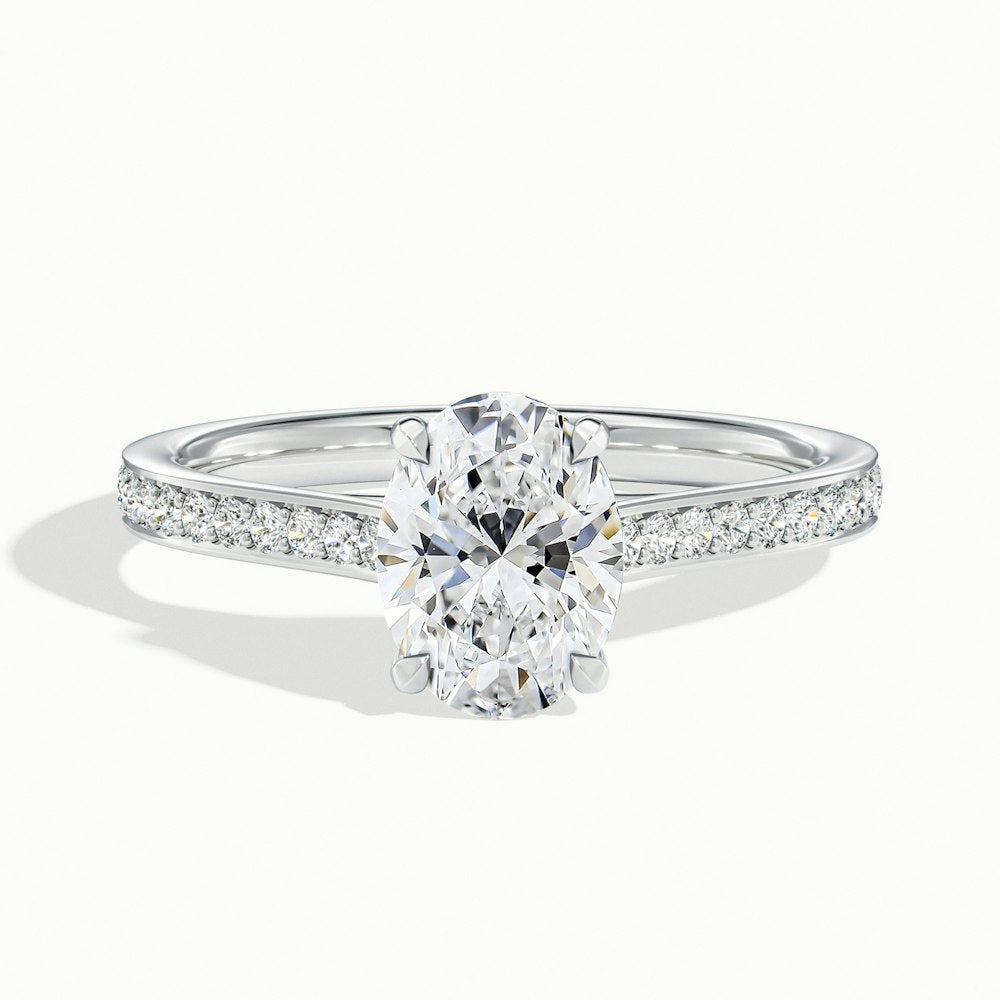 Oval Temple Pavé Engagement Ring