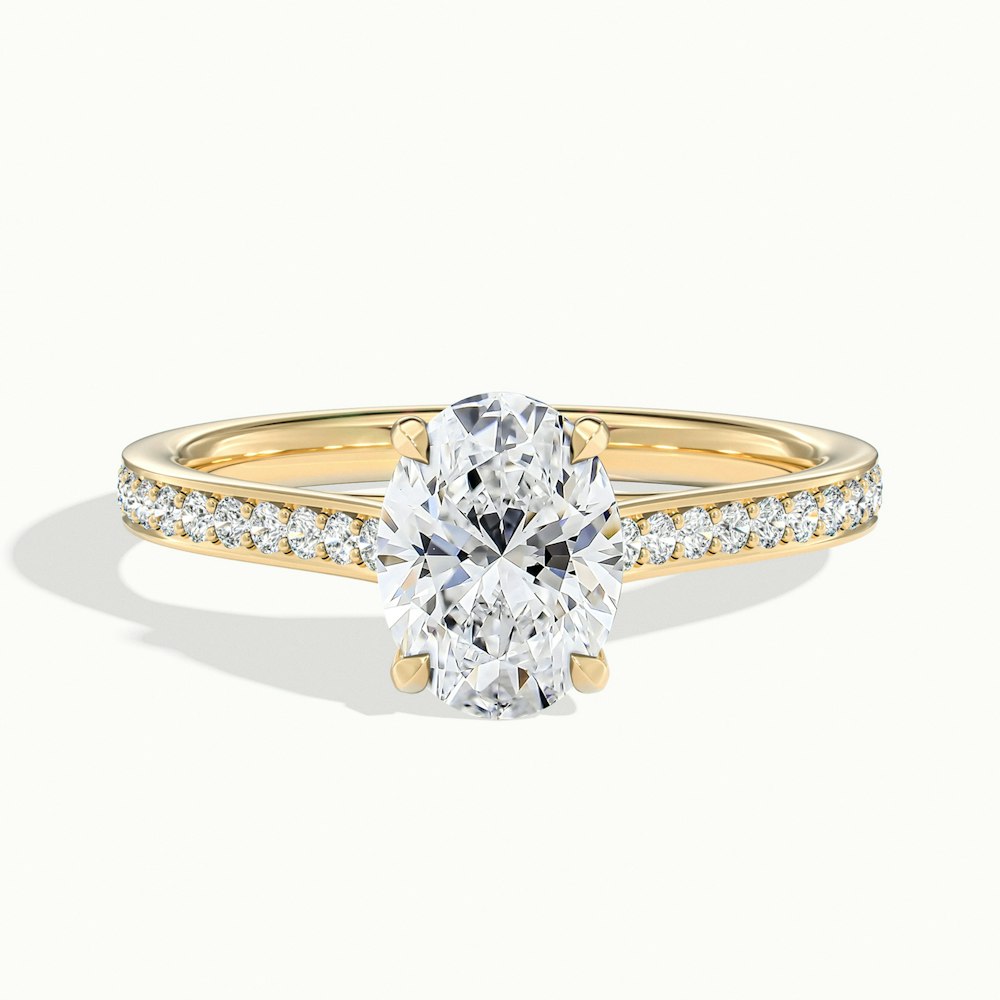 Oval Temple Pavé Engagement Ring