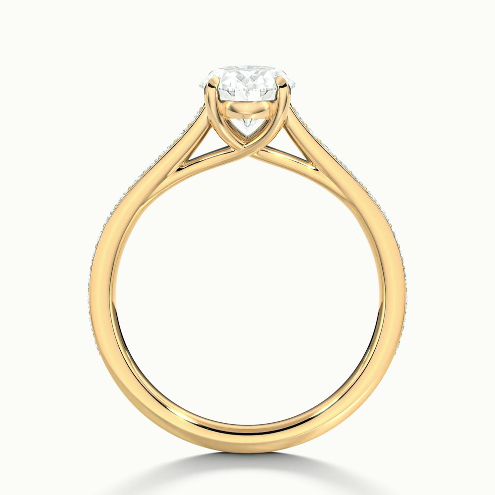 Oval Temple Pavé Engagement Ring