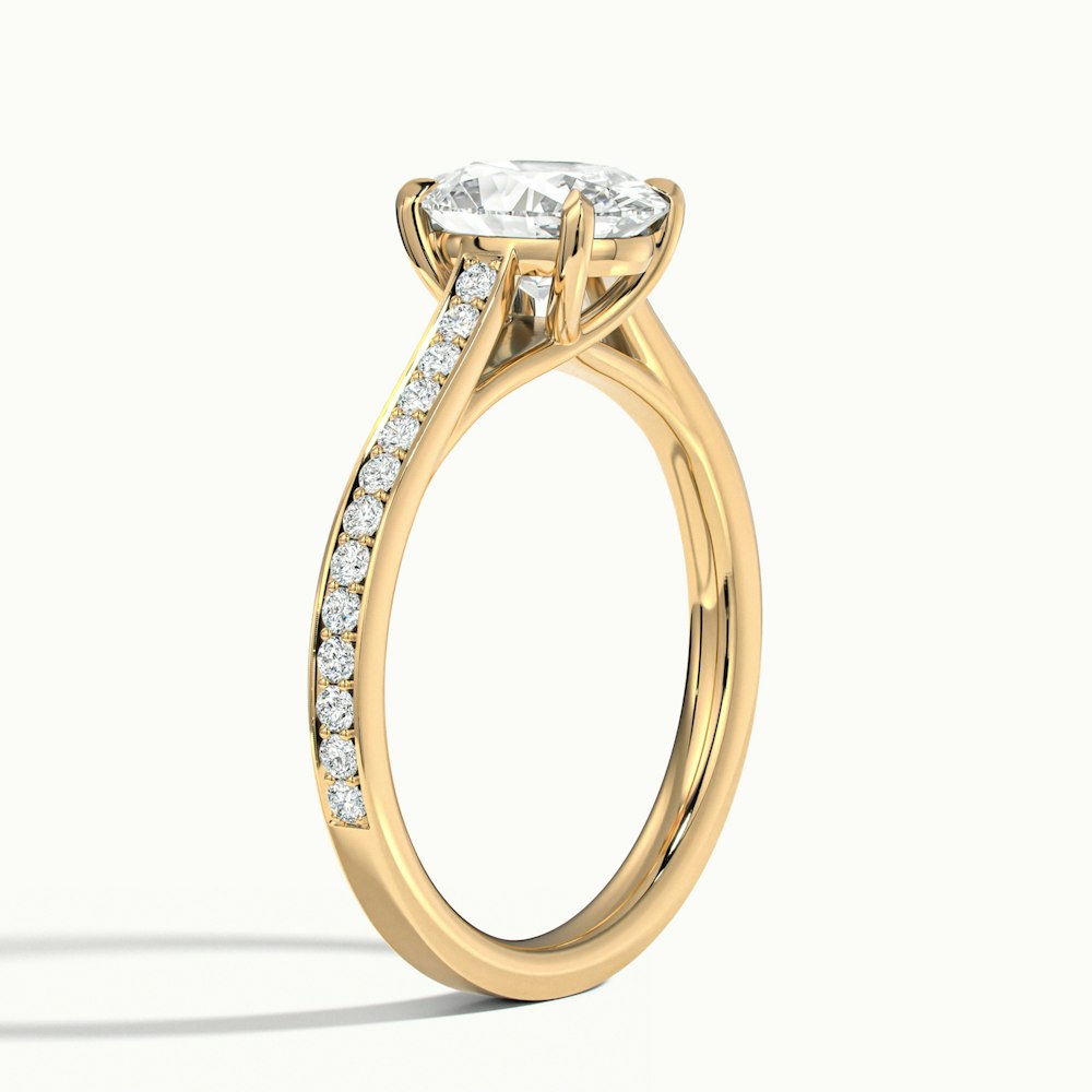 Oval Temple Pavé Engagement Ring