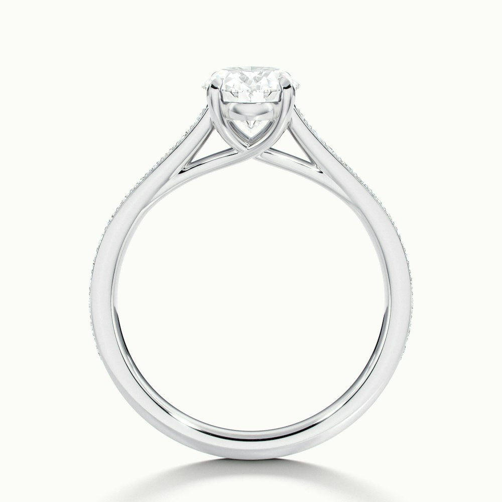 Oval Temple Pavé Engagement Ring