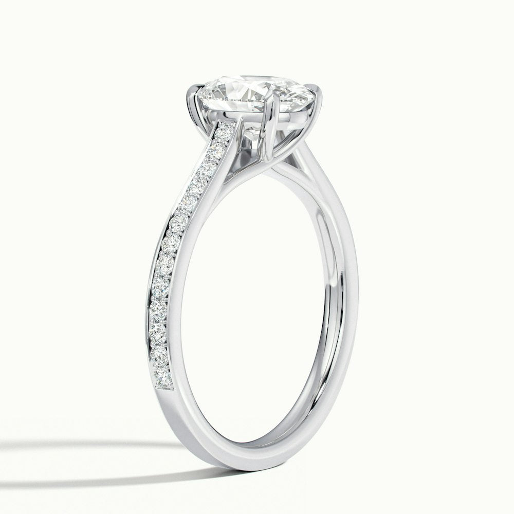 Oval Temple Pavé Engagement Ring