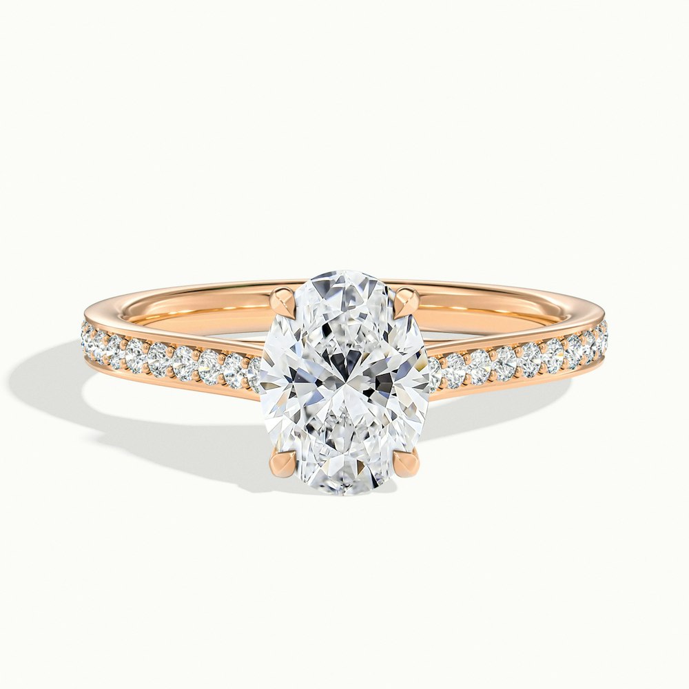 Oval Temple Pavé Engagement Ring