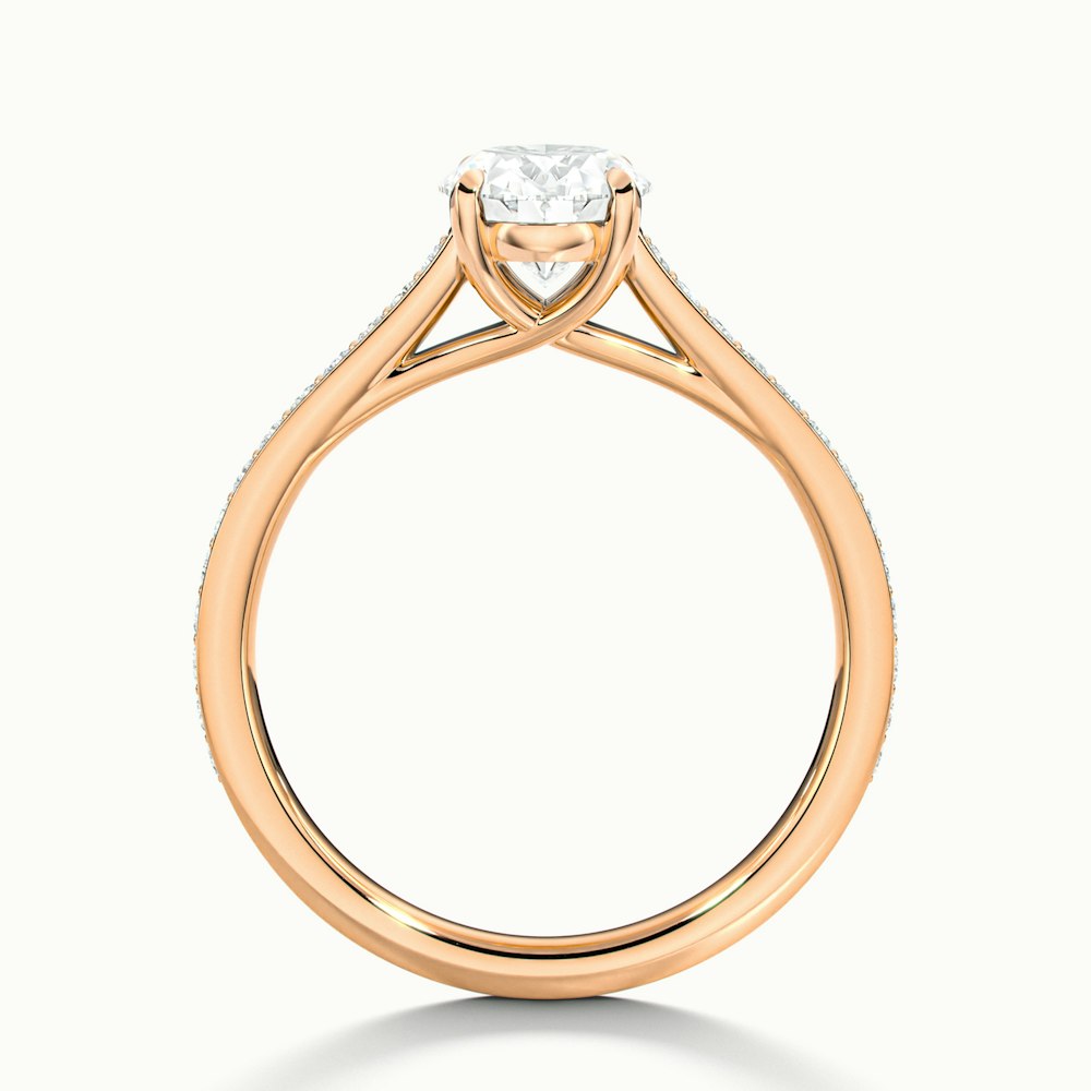 Oval Temple Pavé Engagement Ring