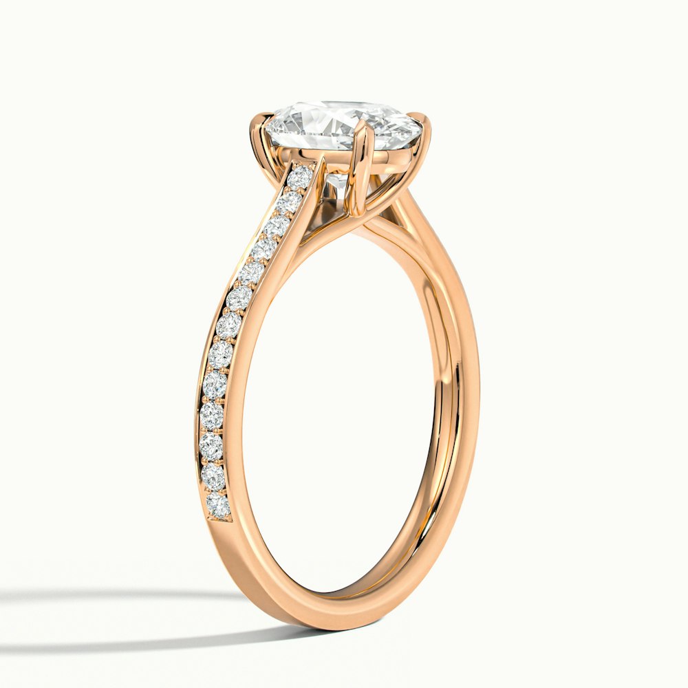 Oval Temple Pavé Engagement Ring