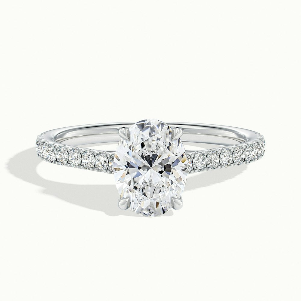 Oval Temple Scallop Engagement Ring.