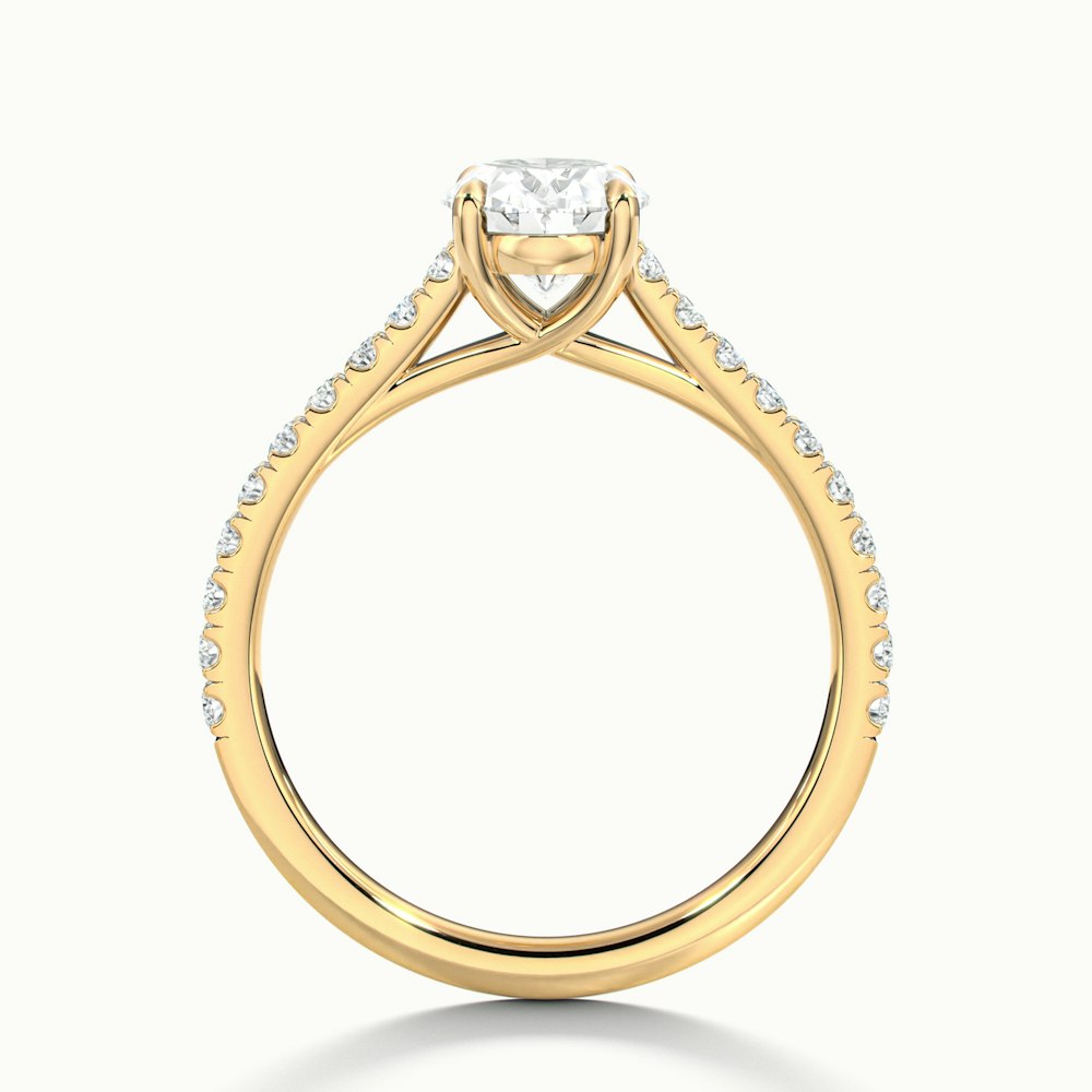 Oval Temple Scallop Engagement Ring.