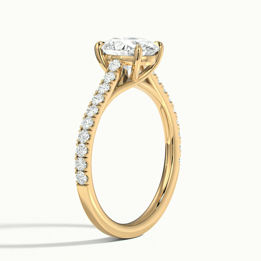 Oval Temple Scallop Engagement Ring.